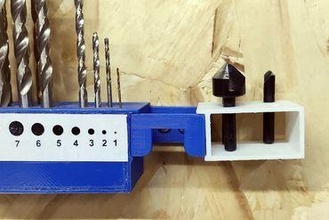 contenitore portapunte trapano - aggiornamento container punte tips drill parete wall 3d print model - Mito3D
