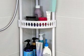 chuveiro de canto prateleiras sua casa acessório do banheiro banheira prateleira shelfing sistema estantes 3d print model - Mito3D