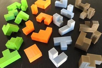 cubo di puzzle quartetto giochi soma hoffman nob bara sfida gioco box geek La visualizzazione in 3d l'istruzione tetris progetto 3d print model - Mito3D