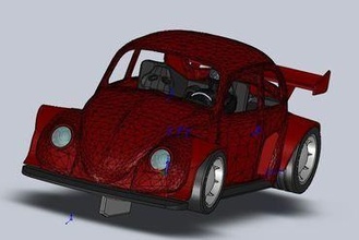 custom slotcar-vw beetle Toys slotcar coccinelle 1 32 3d print model - Mito3D