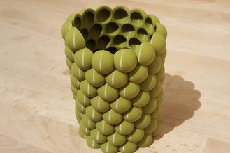customizable sphere tube cup art desk tidy openscad math 3d print model - Mito3D