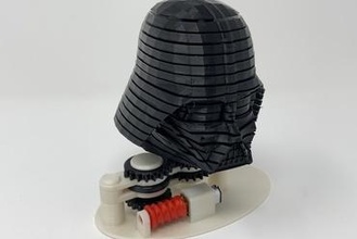 darth 2 3d impresso animado Vader capacete arte autômatos autômato autodesk fusão 360 ultimaker 3d print model - Mito3D