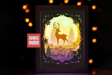 deer spirit christmas v2 lightbox For your home trees ornament lights 3d print model - Mito3D
