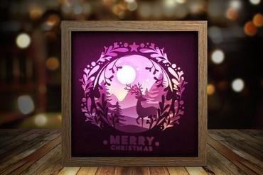 deer spirit merry christmas lightbox For your home ornament lights lampara lamp 3d print model - Mito3D