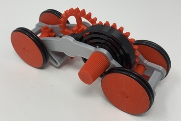 entwickelt, gedruckte 3d-windup Auto mit autodesk fusion 360 - Spielzeug 3d-drucken pla Frühling motor windup tutorial ultimaker 3D print model - Mito3D