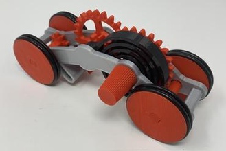 designed 3d printed windup car using autodesk fusion 360 toys printing pla spring motor tutorial ultimaker 3d print model - Mito3D
