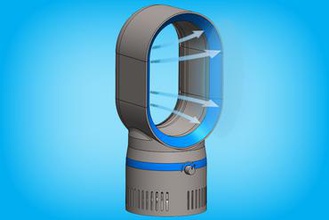 bureau bladeless fan v2 votre maison de l'air ventilateur 3d print model - Mito3D