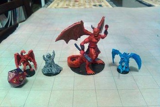 şeytan lord onun kölelerinin Minyatürler pit fiend spiney lemure imp İblis dokuz hells canavar kötü masa üstü oyun rpg pathfinder dungeons dragons & dnd d&d 3d print model - Mito3D