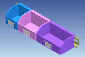 din rail mounted open top storage bins maker diy bin 3d print model - Mito3D