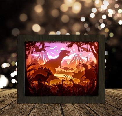 dinosaur era light box lamp lampara lightbox dinosaurios 3d print model - Mito3D
