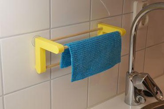 dishcloth hanger 3d-printable your home dish dishes dry dryer kitchen sink washing 3d print model - Mito3D