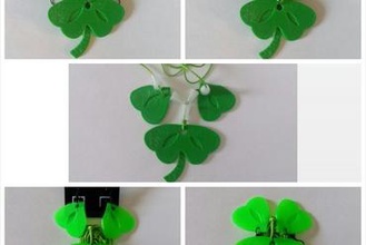 dissected clover jewelry set st patricks 4 leaf lucky irish ireland 3d print model - Mito3D