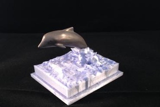 delfín art colorfabb bronzefill 3d print model - Mito3D