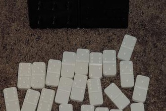 las fichas de dominó juegos juguete juego domino negro blanco caso uno seis 3d print model - Mito3D