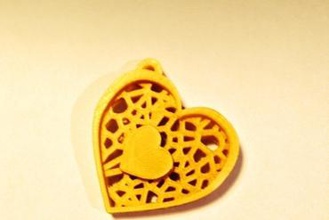 double heart voronoi pendant jewelry love wear 3d print model - Mito3D