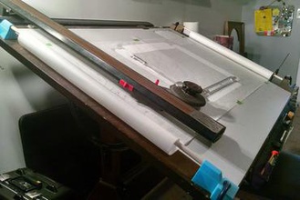 drafting table bracket gadget paper roll spool 3d print model - Mito3D