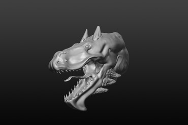 cabeça de dragão a arte 3D print model - Mito3D