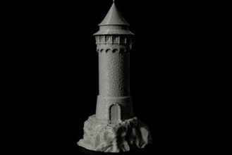 dragon tower jogos castelo masmorras e dragões fanatsy a torre de guarda medieval miniatura rock tampo mesa vigia 3d print model - Mito3D