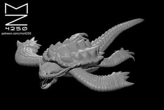 Drachen Schildkröte Aktualisiert Miniaturen 3d print model - Mito3D