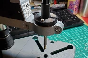 drill stand soldering iron holder heat-set insert tool 3D printer parts and enhancements heat set screw threads mount press 3d print model - Mito3D