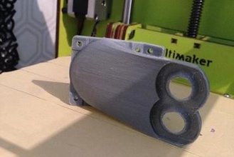 dual extrusion fan duct ultimaker 3d printer parts enhancements fanduct 3d print model - Mito3D