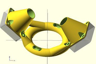 dual fan mount donut 3d printer parts enhancements duct printrbot go 3d print model - Mito3D
