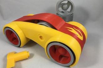 dual mod kurmalı araba oyuncaklar çift ekstruzyon bahar motor pla 3d print model - Mito3D