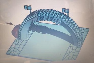 dunlop publicidade arco de pórtico miniaturas a corrida pneu 3d print model - Mito3D