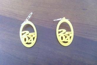 earring numbers jewelry 3d print model - Mito3D