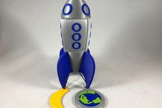 earth moon toys rocket string climbing dual spool 3d print model - Mito3D