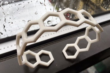 easy hex thermoform bracelet jewelry bend demo geek gift heat hexagon project math jewlery bracelets 3D print model - Mito3D