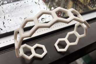 easy hex thermoform bracelet jewelry bend demo geek gift heat hexagon project math jewlery bracelets 3d print model - Mito3D