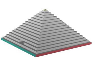 piramide egizia taglio pieno vista l'istruzione Modellazione 3d slash antico egitto il faraone Visualizzatore 3d print model - Mito3D