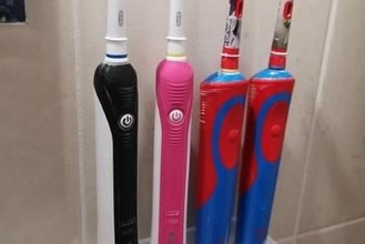 electric toothbrush holder attaching wall oral 3d print model - Mito3D