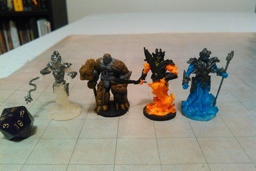 élémentaire guerriers miniatures Terre Feu vent l'eau cœur dnd donjons dragons table jeu rpg éclaireur 3D print model - Mito3D