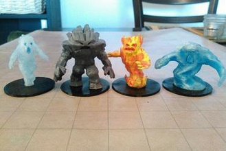 elements miniatures elemental earth fire wind water heart goooo planet tabletop rpg wargaming gaming 3d print model - Mito3D