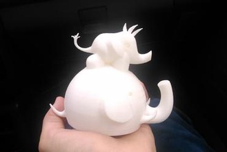 elephant sugar bowl your home baby mother child small dishware tableware container status 3d print model - Mito3D