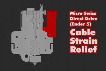 ender 5 micro swiss direct drive cable strain relief 3D printer parts and enhancements dd freecad pro creality management 3d print model - Mito3D