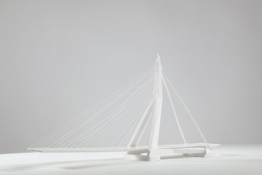 erasmus-Brücke miniaturen Brücke civil engineering Zivil Gebäude Architektur Modell 3D print model - Mito3D