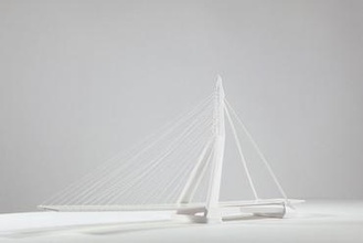 erasmus-Brücke miniaturen Brücke civil engineering Zivil Gebäude Architektur Modell 3d print model - Mito3D