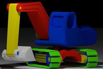 excavadora los juguetes de juguete 3d print model - Mito3D