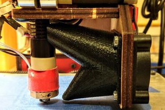 fan shroud printrbot 1401 simple maker's edition ubis 13s hotend 3d printer parts enhancements fanshroud extruder layer duct 30 x 10 30mm metal hot end 3d print model - Mito3D