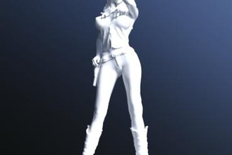 Abbildung sexy cowgirl jody miniaturen Mädchen druckbare Bild zahlen 3d print model - Mito3D