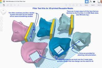 filter test kits 3d-printed reusable masks covid19 ppe accessoiries testing respirator mask ease use comfort 3d print model - Mito3D