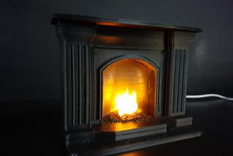 fireplace miniatures fire scale model interior 3d print model - Mito3D