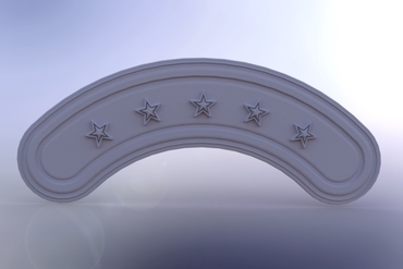cinco estrelas emblema a arte macio pla etiqueta patch vestuário de protecção roupas 3D print model - Mito3D