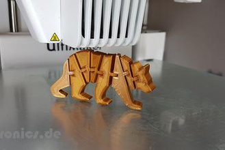 flexi articulé ours les miniatures jtronics animal flexible articulés flex imprimer la place l'ours 3d print model - Mito3D