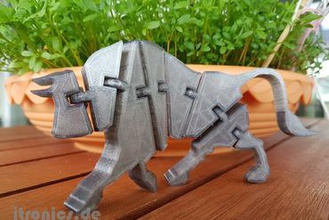 flexi articulated bull miniatures jtronics animal flexible flex print place 3d print model - Mito3D