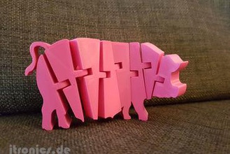 flexi artikuliert Schwein miniaturen jtronics Tier flexibel flex drucken Ort 3d print model - Mito3D