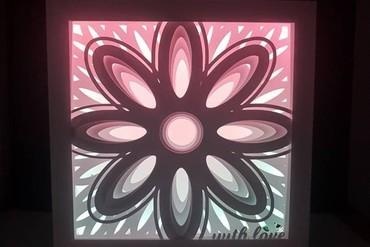 fiore amore luce scatola per tuo casa fiori flores lampara lightbox lampada 3d print model - Mito3D